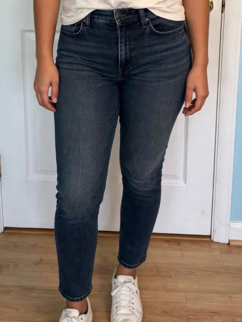 Rag & Bone Nina High-Rise Ankle Cigarette Jeans Size 29x26 Dark Wash Petite Shor